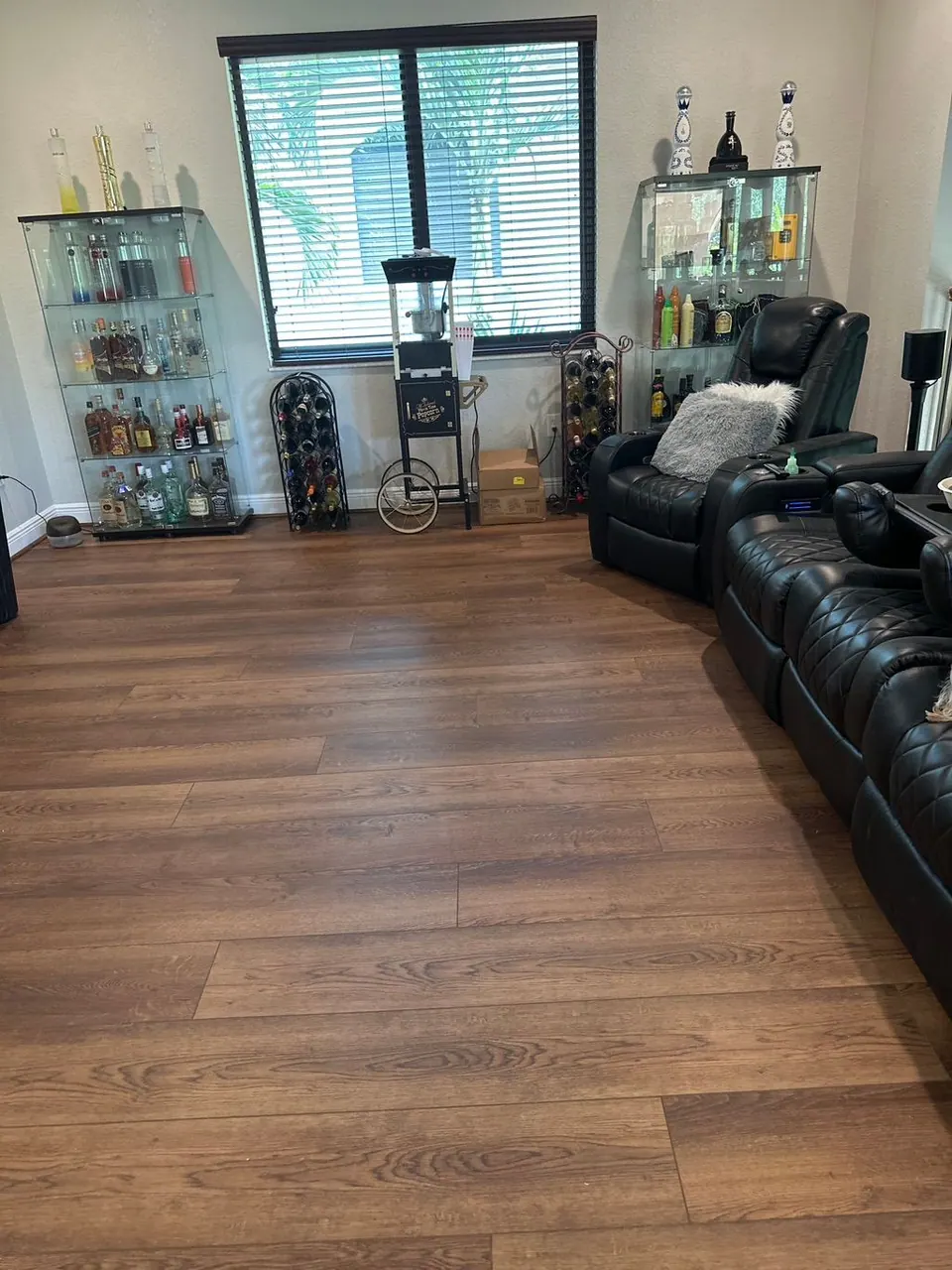 Luxury vinyl plank installed in a living area
