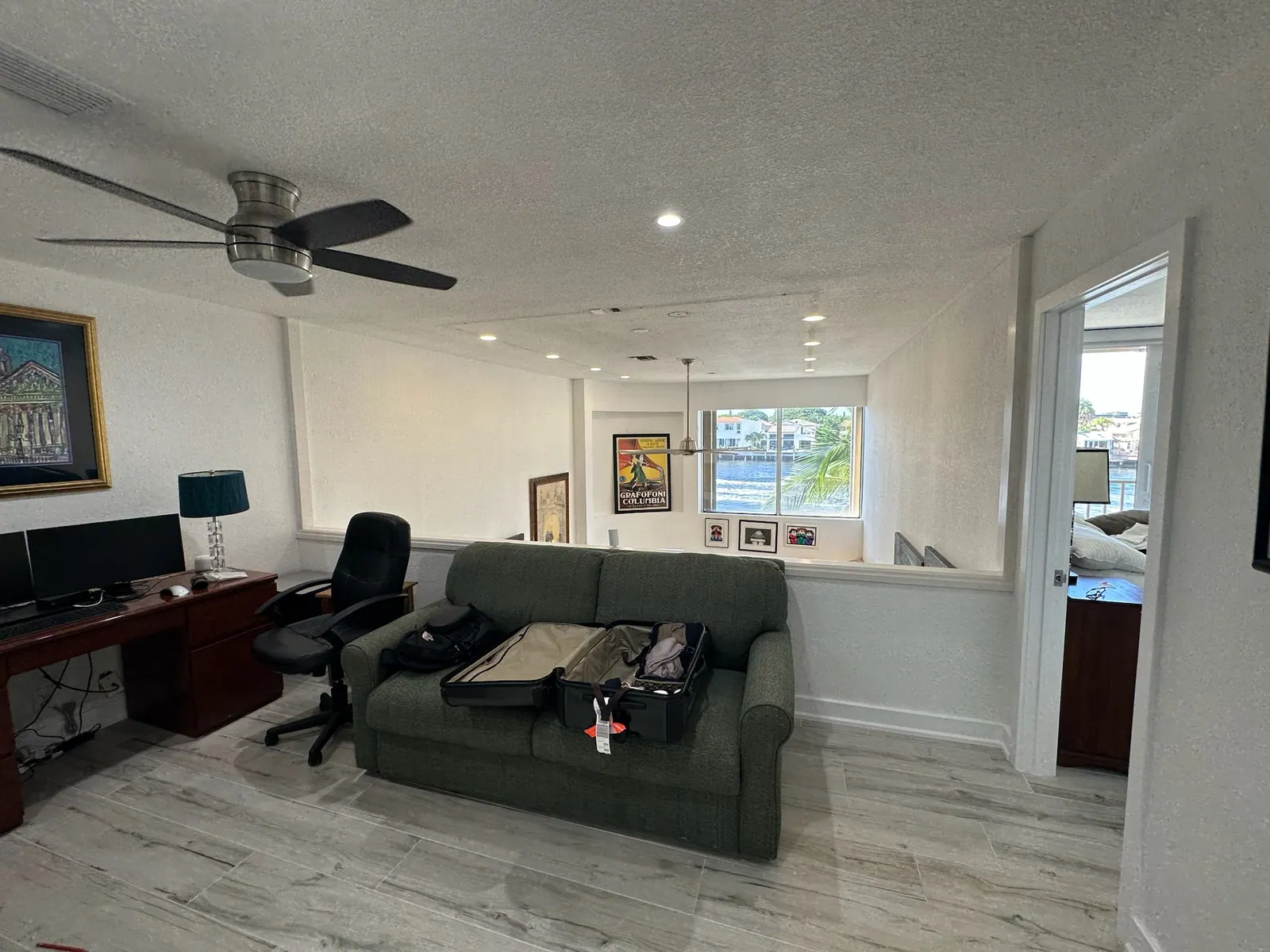 Before: Loft office with the previous flooring